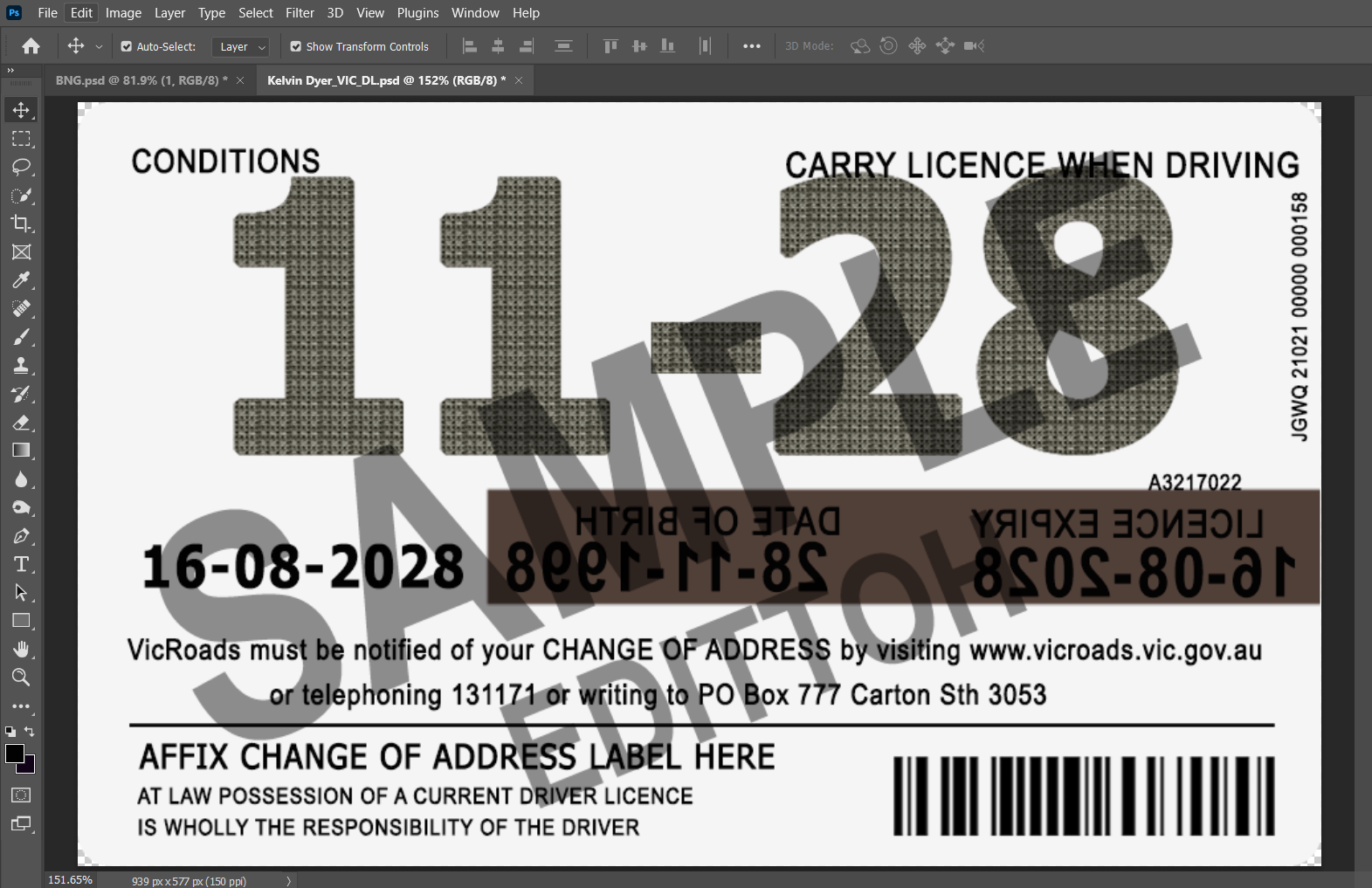 Victoria Driver's License PSD Template - Image 4