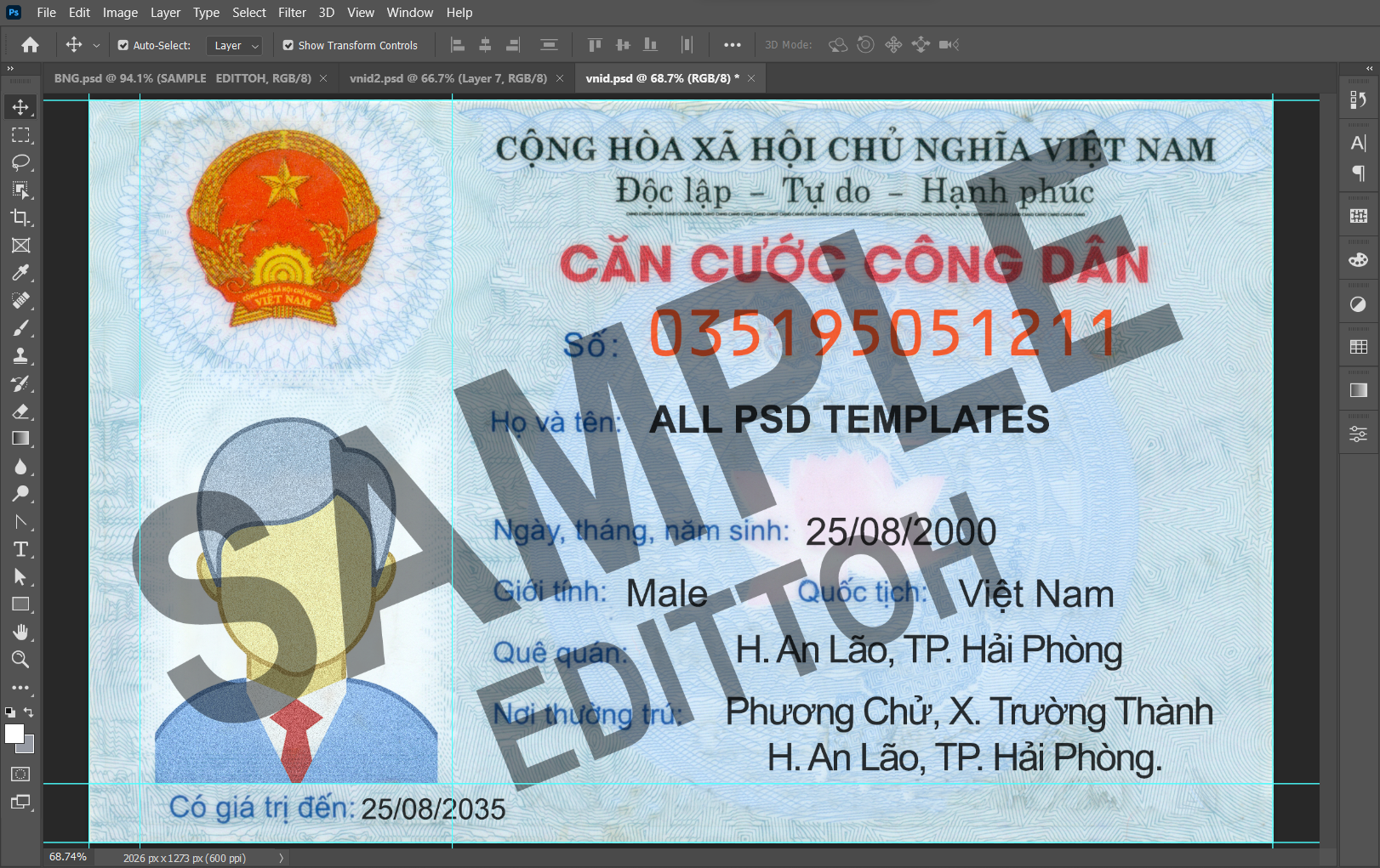 Vietnam ID Card PSD Template - Image 4