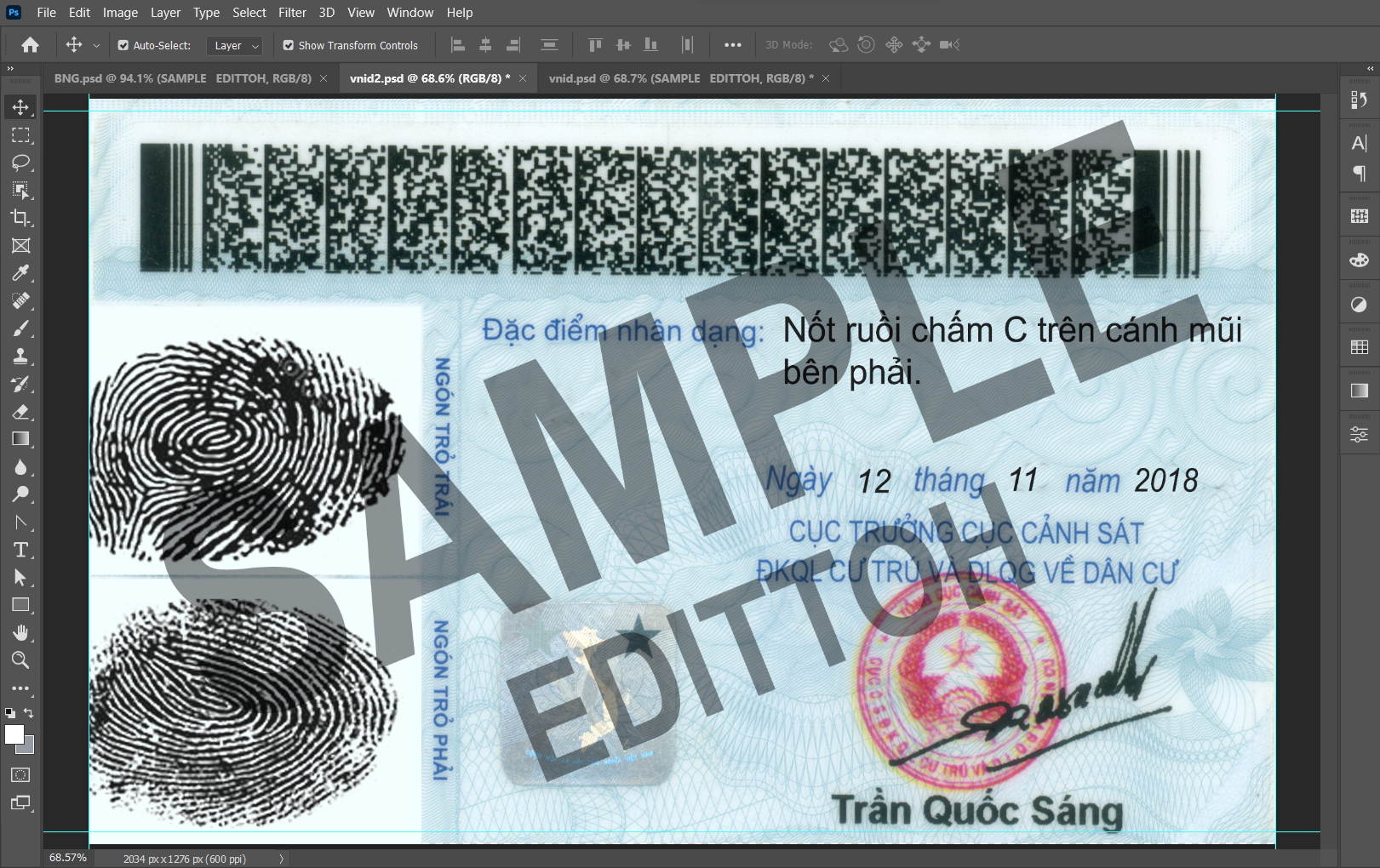 Vietnam ID Card PSD Template - Image 3