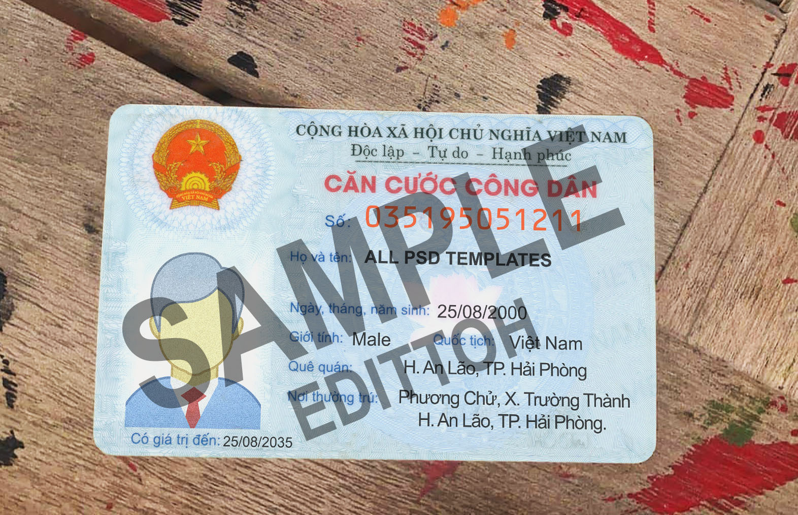 Vietnam ID Card PSD Template