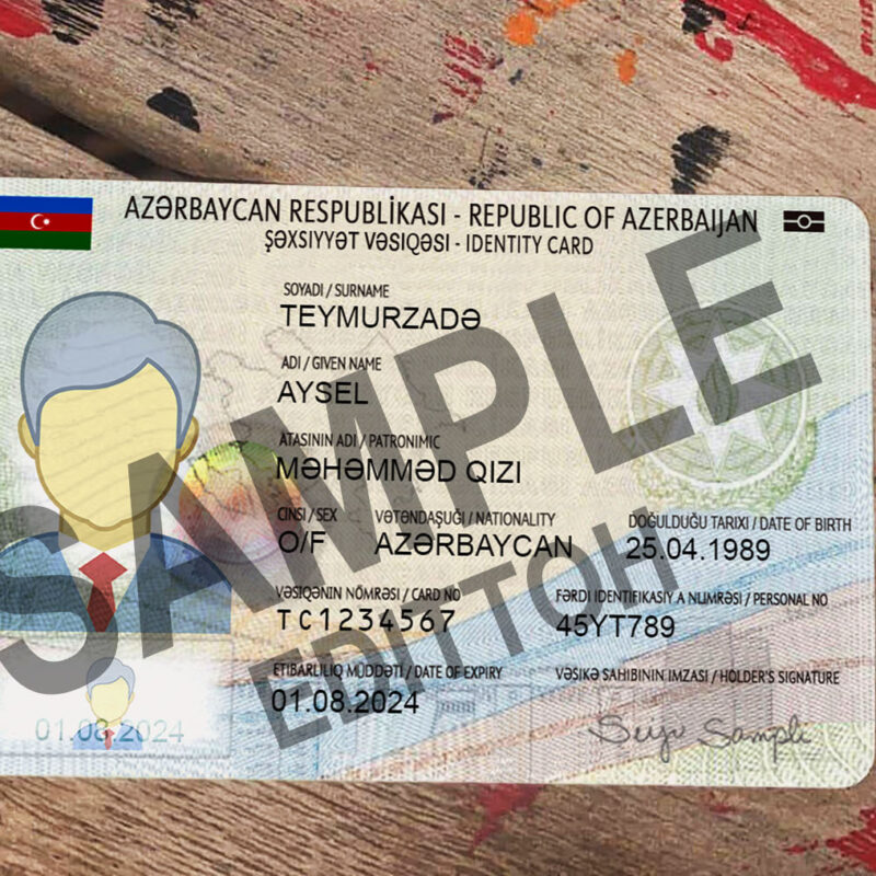 Republic of Azerbaijan ID Card PSD Template