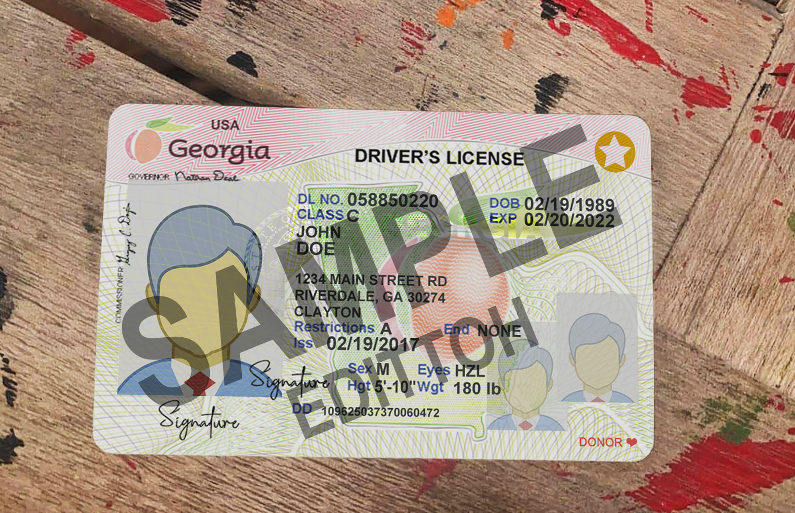 Georgia (GA) Driver's License (2015) PSD Template