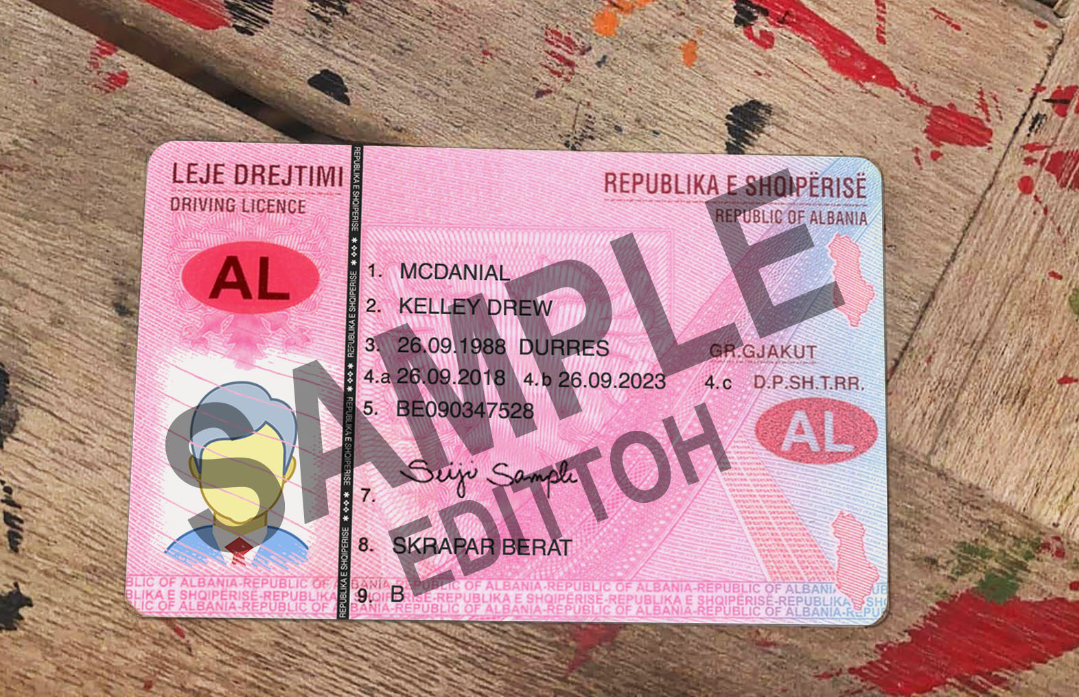 Albania Driver's License PSD Template