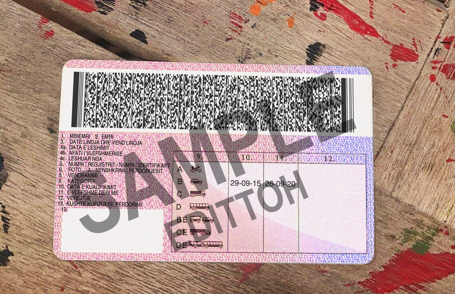 Albania Driver's License PSD Template - Image 2