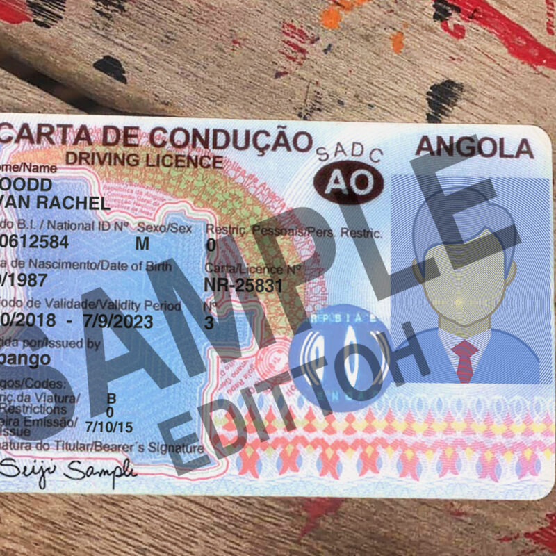 Republic of Angola Driver's License PSD Template