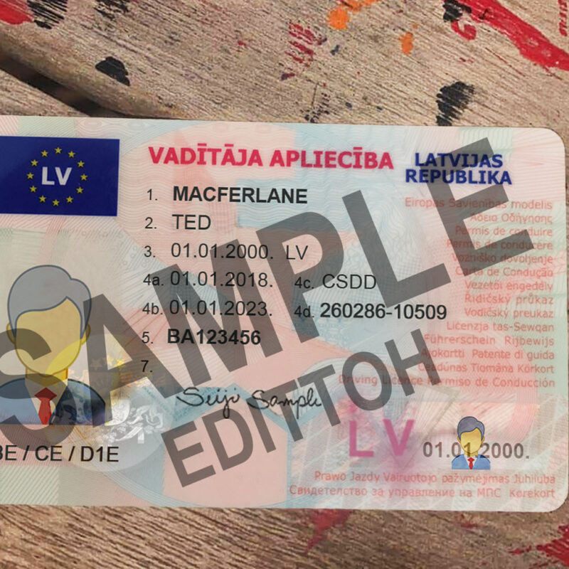 Republic of Latvia Driver's License PSD Template