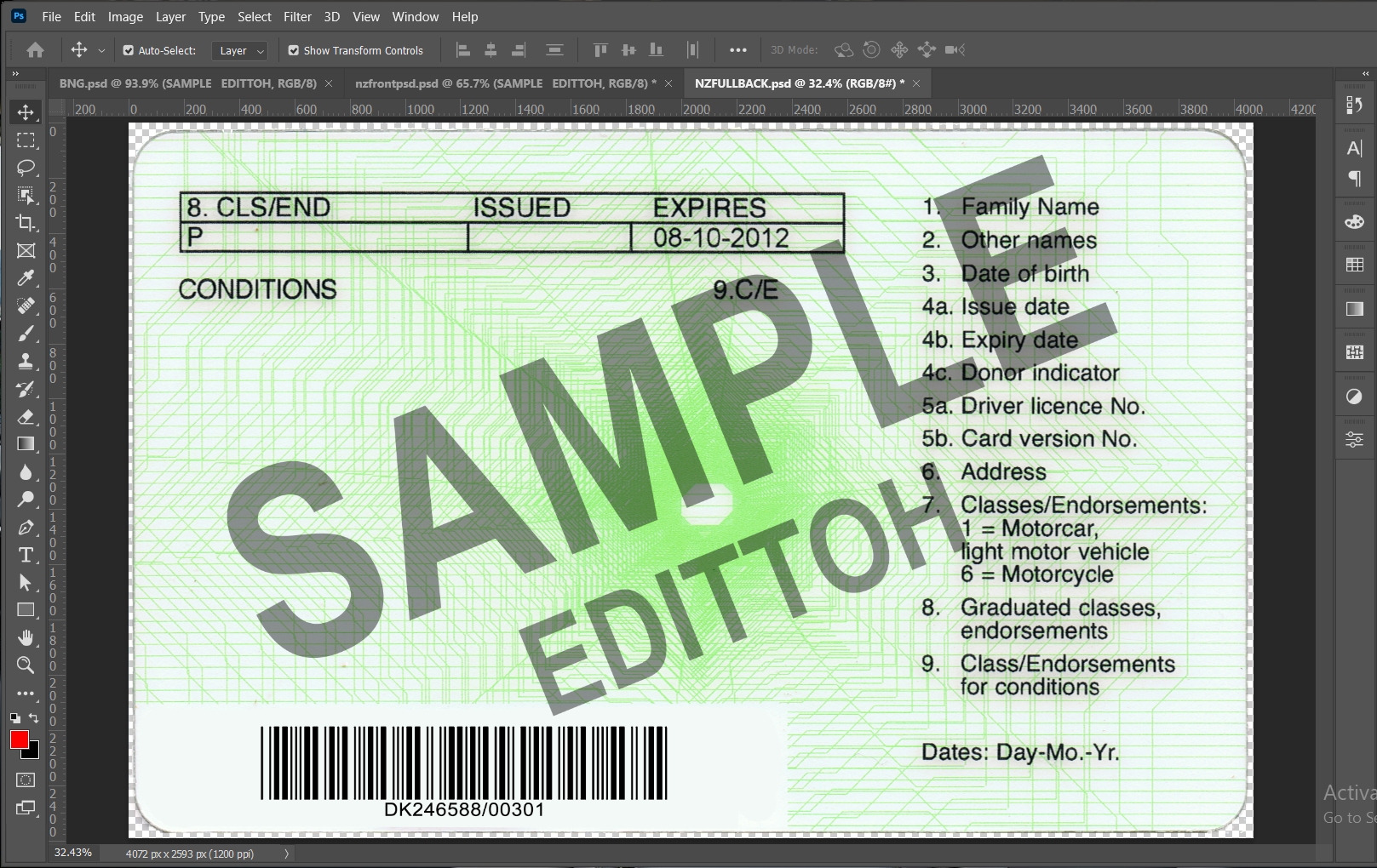 New Zealand Driver's License PSD Template - Image 4