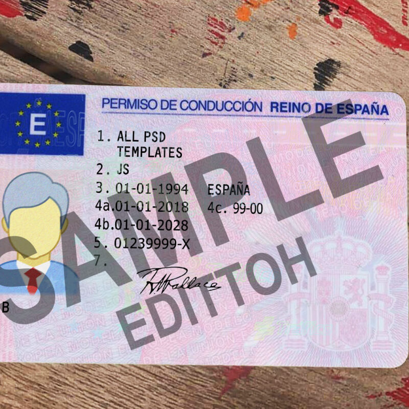 Kingdom of Spain Driver's License PSD Template