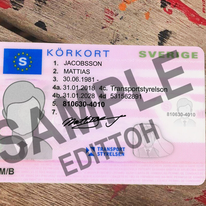 Sweden Driver's License PSD Template