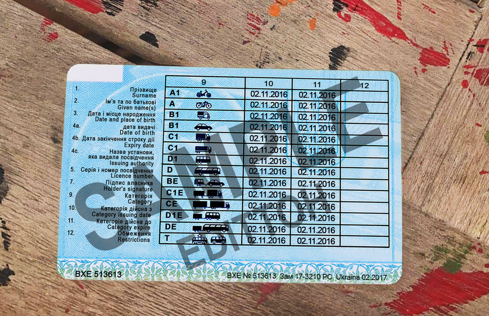 Ukraine Driver's License V1 PSD Template - Image 2